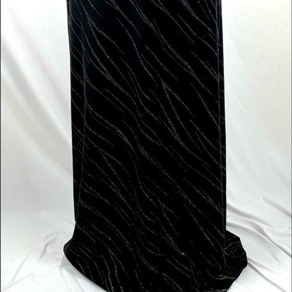 Dawn Joy Vintage Velvet Maxi Dress With Multi Colored Metallic Dots Size 13 Jr - Picture 5 of 10